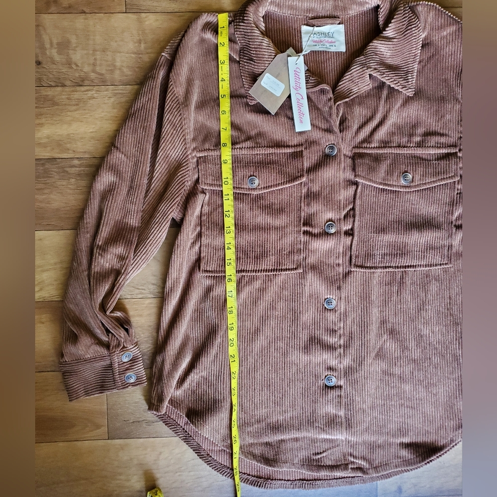 Ashley by 26 International Utility Collection Brown Corduroy Shirt Size Large - Picture 4 of 6